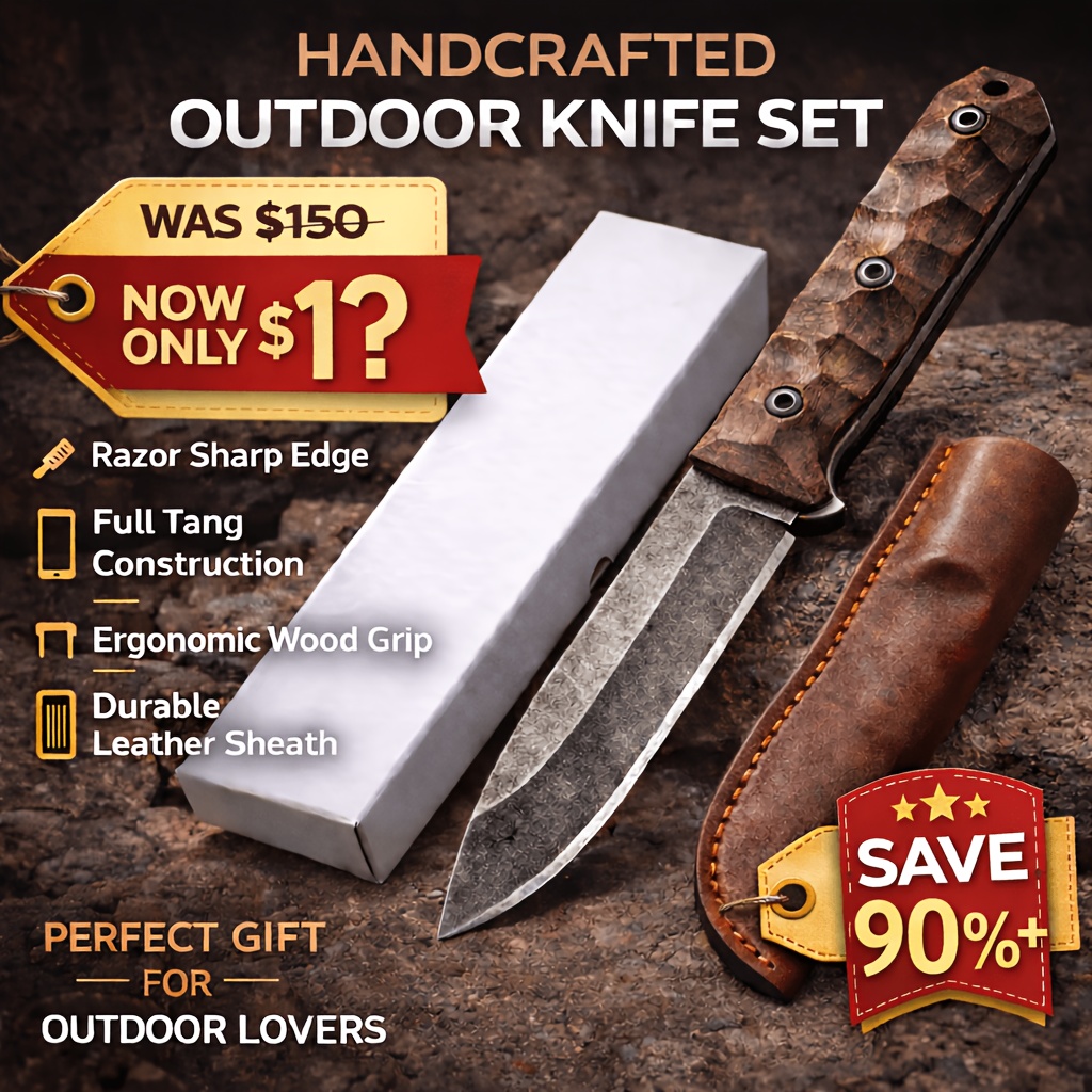 Woodworking Gifts For Men - Cuchillo Utilitario para Exteriores con Hoja