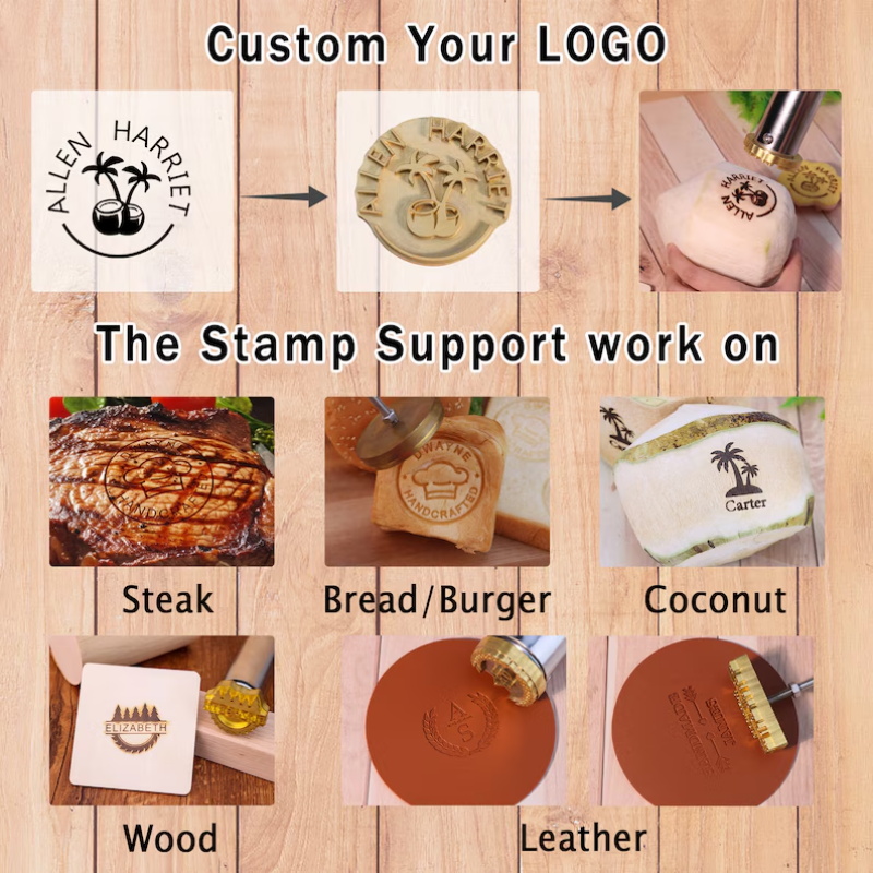 Sello de Hierro Personalizado  - Woodworking Logo Design reseña y precio
